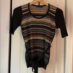 The Limited sweater top grey, tan, brown size M